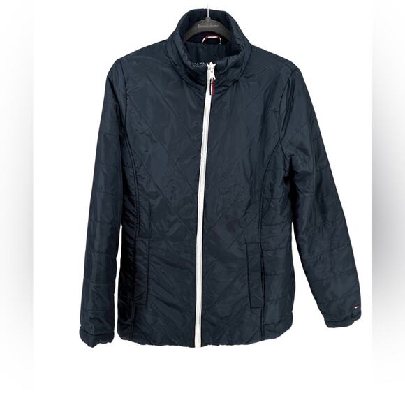 Tommy Hilfiger 3-IN-1 All Weather System Jacket Blue/White Puffer Jacket Size M - Picture 1 of 16